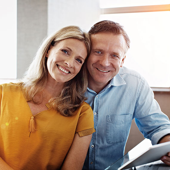 A couple smiling. Link to Life Stage Gift Planner Under Age 45 Situations. A couple smiling. Link to Life Stage Gift Planner Under Age 45 Situations.